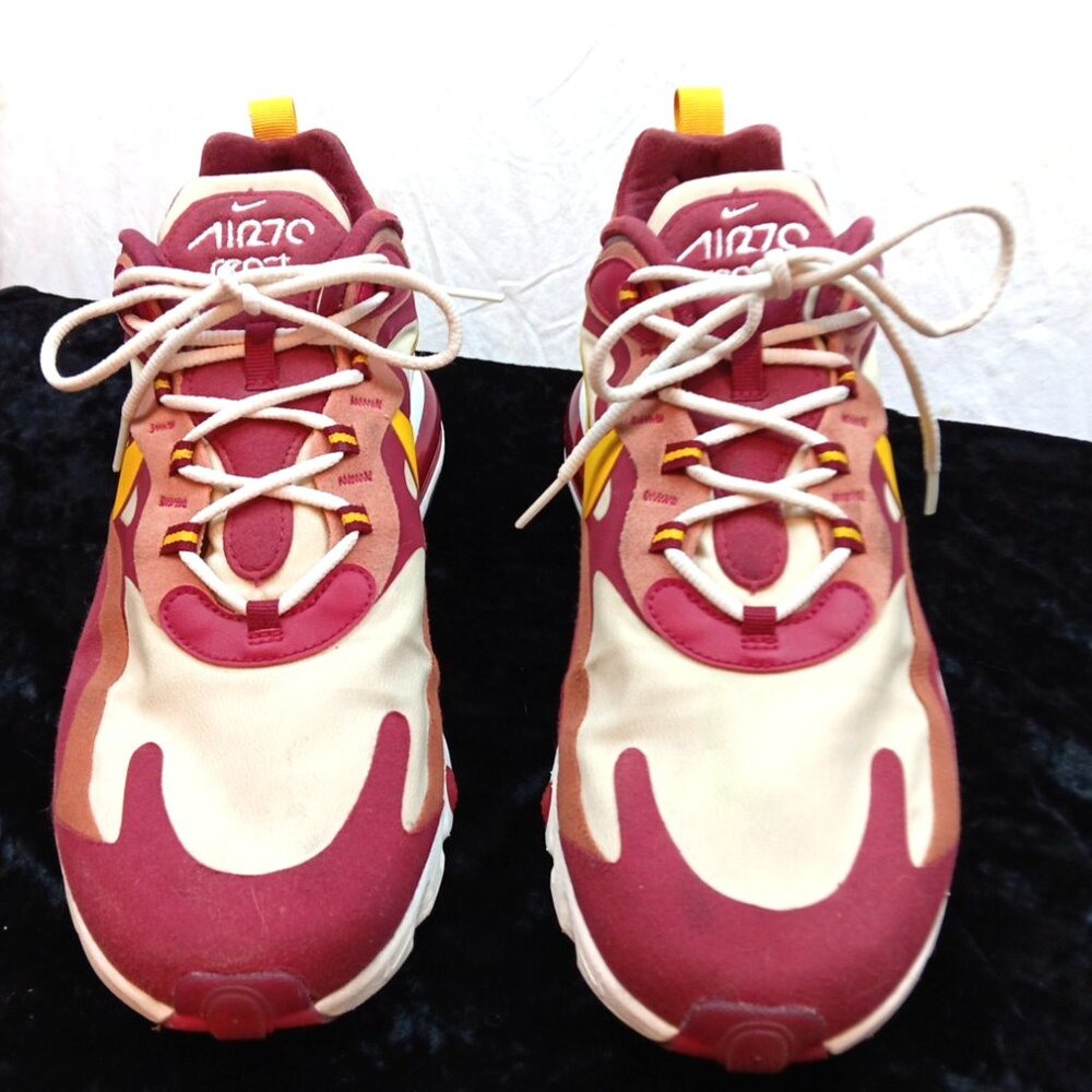 Nike‎ Air Max 270 Shoes Mens 11.5 White- Red- Gold Running Sneakers- 478428776